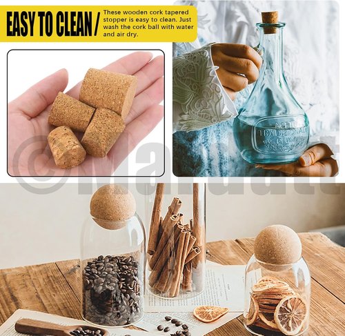 41 Pcs 6 Sizes Wooden Tapered Cork Plugs Assorted Set Natural Soft Wine Bottle Corks for Wine Beer Glass Bottle and DIY Craft Project