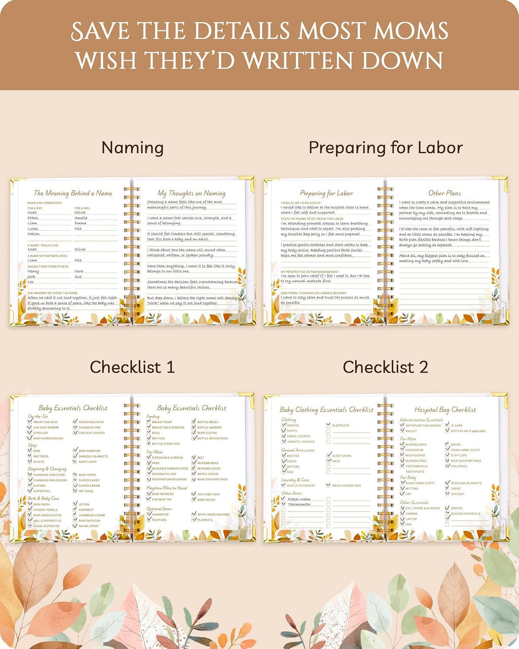 Pregnancy Journal by [Brand Name] - 82-Page Hardcover Memory Book for Expecting Moms | Thoughtful Gift for First-Time Moms