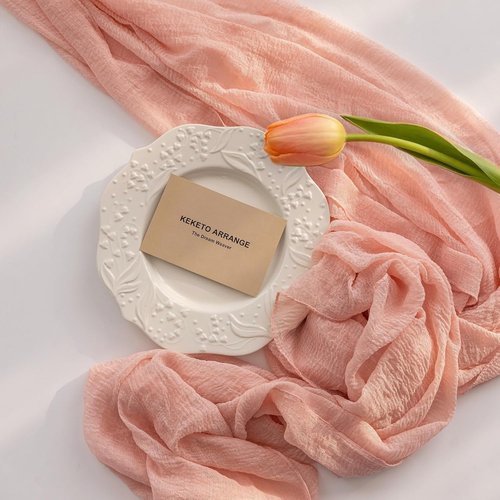 Keketoarrange Pink Cheesecloth Table Runner - 120 Inch Rustic Boho Decor for Weddings & Parties