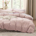 Bedsure Rose Pink Duvet Cover Set - Extra Soft 3-Piece Full Size Bedding, 80x90 Inches with Zipper Closure
