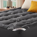 BEDLORE Queen Mattress Topper - Soft Bamboo Viscose Pillow Top for Back Pain Relief | Fits 6-18 Inch Mattresses - Dark Gray
