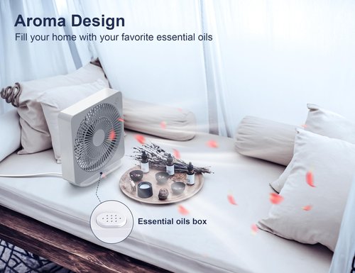 ASKPULION 10 Inch Small Box Fan, 3 Speeds Square Table Fan Powered by AC Adapter, Quiet Running, Air Circulator Small Window Fan for Bedroom Bathroom Kitchen Home Desktop