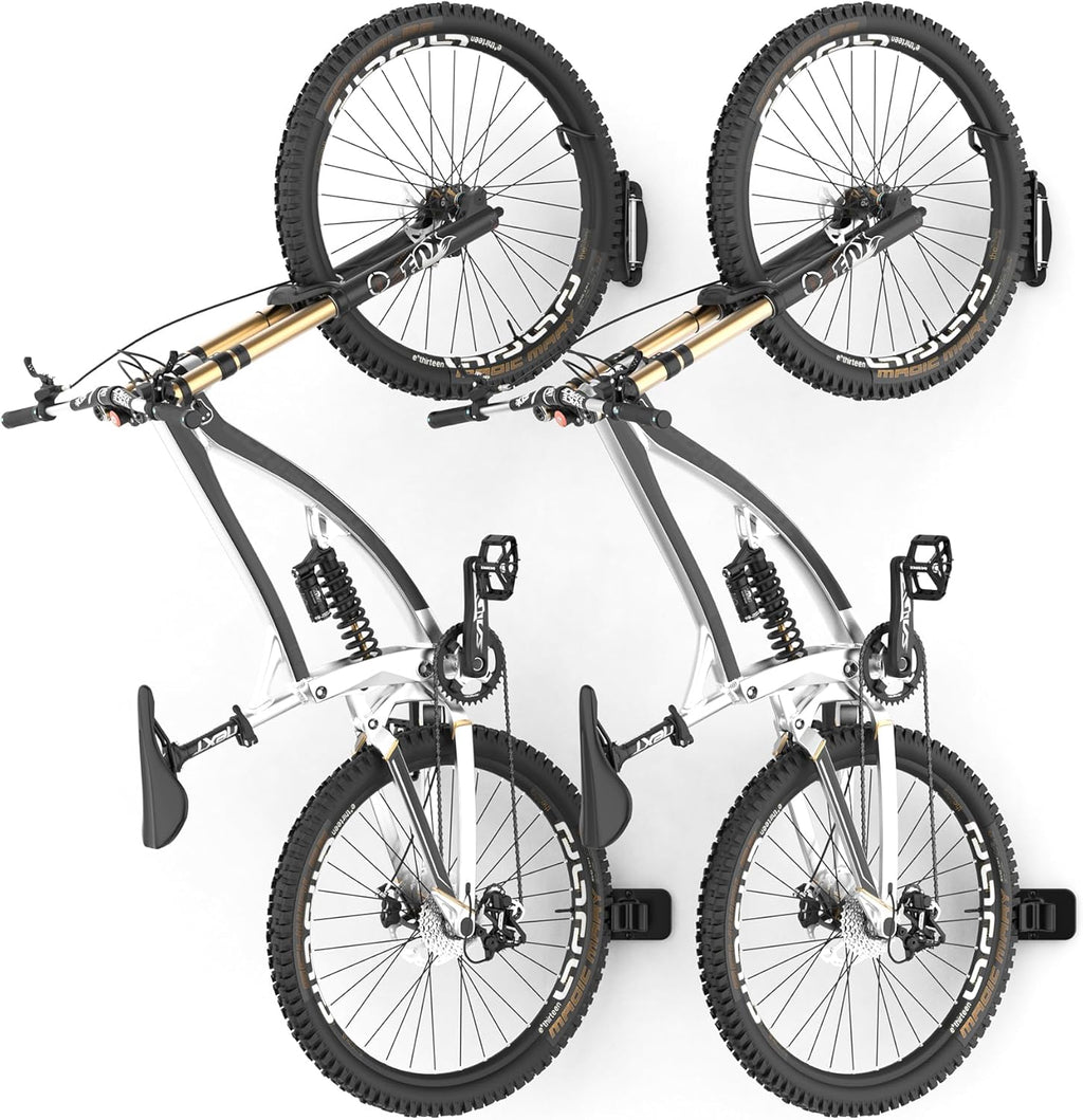 Ultrawall Swivel Bike Rack - 3 Lockable Positions & Double Bearing System | Vertical Wall-Mounted Storage (2 Pack)