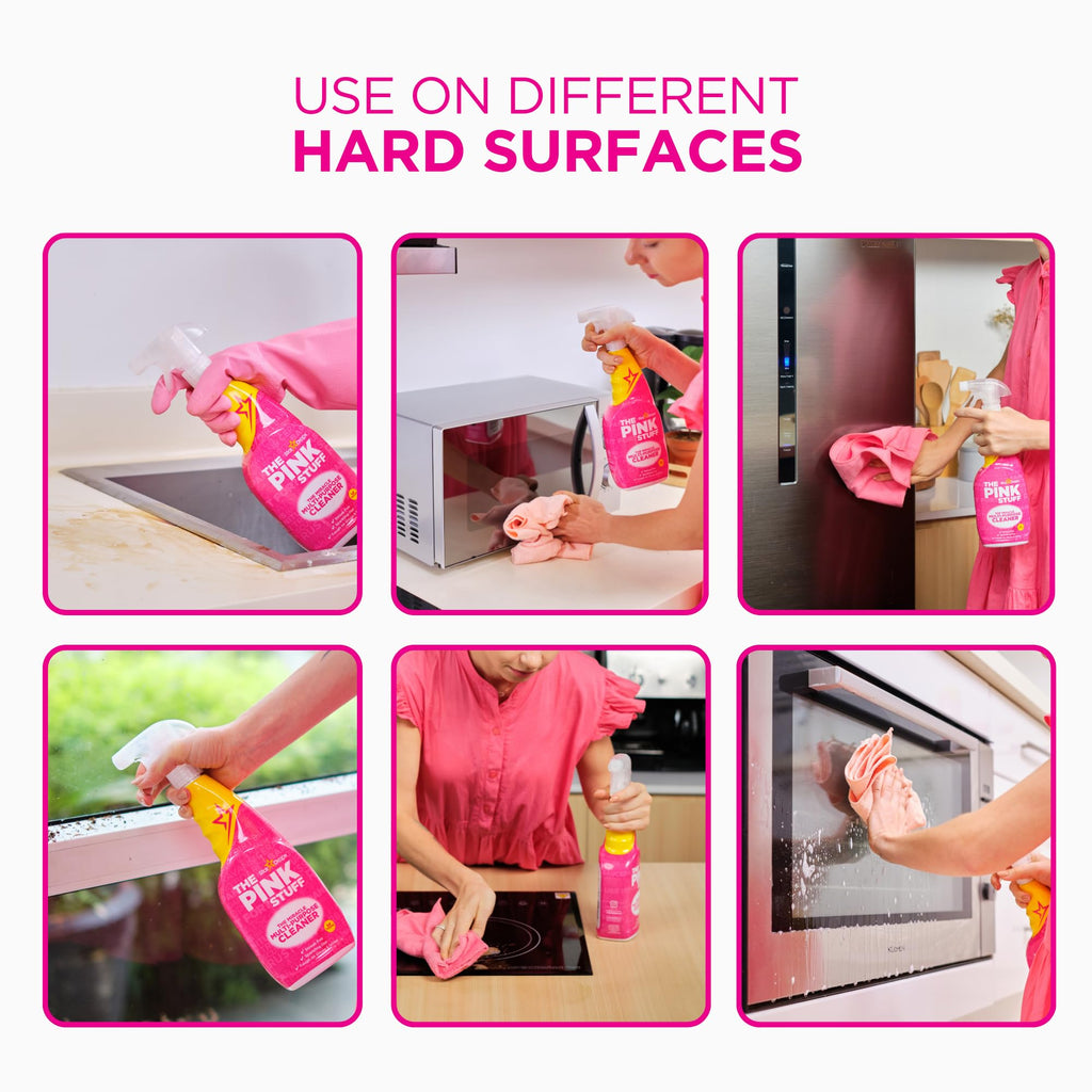 Stardrops The Pink Stuff Miracle Cleaning Bundle – Multi-Purpose Paste, Spray & Cream Cleaner (3-Pack) – Tough on Stains, Gentle on Surfaces