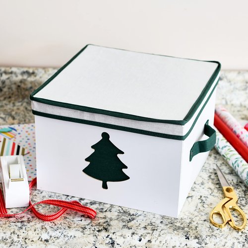 Household Essentials Holiday Storage Box, Medium, Green Tree