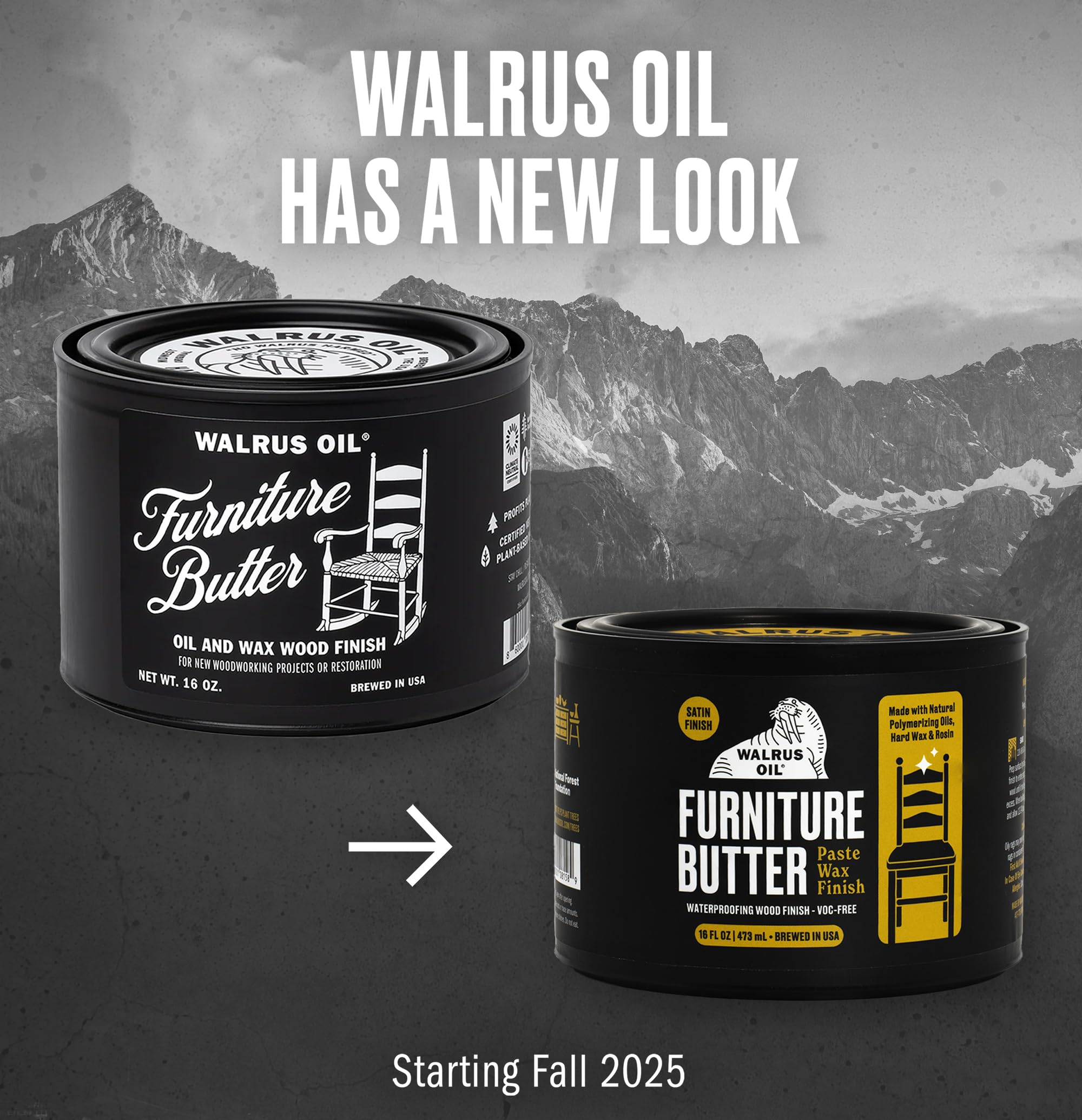 Walrus Oil - Furniture Butter, Paste Wax Wood Finish. 100% Natural, VOC-Free. 16 oz
