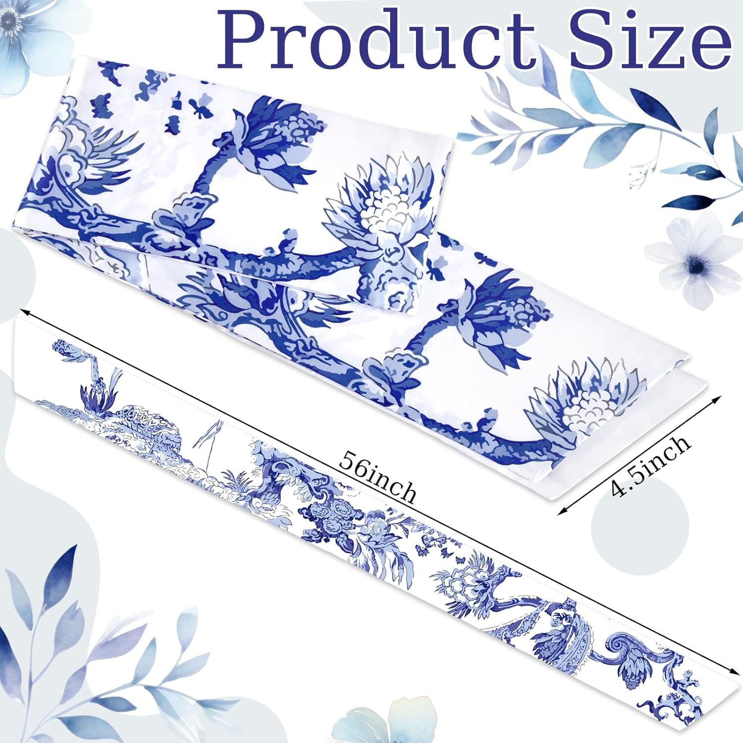 XunYee Wreath Sash Set - 6 Pcs Embroidered Monogram Decor for Indoor/Outdoor Use | Chinoiserie Design