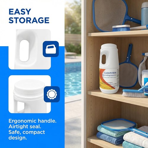 ClearView Chlorine Granules - Fast Dissolving Pool & Spa Sanitizer | 2.2 Lbs for Crystal Clear Water