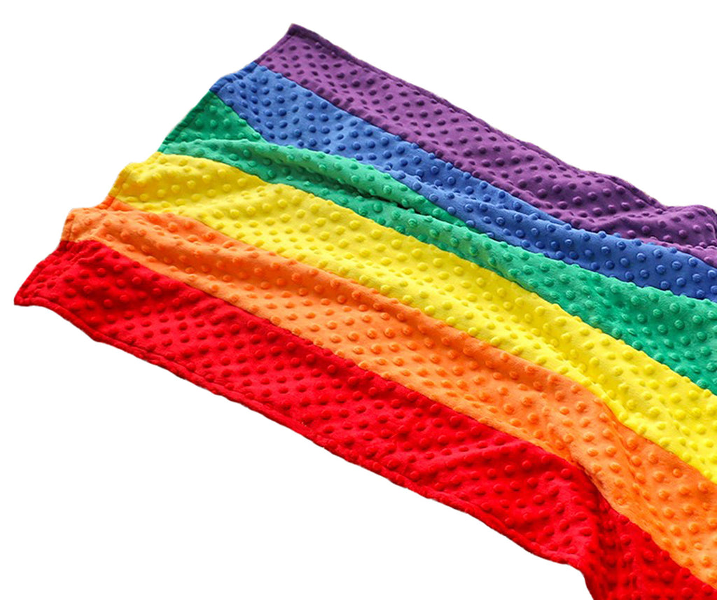 Luxury Minky Dot Plush Rainbow Flag Baby Blanket, 24" x 36"