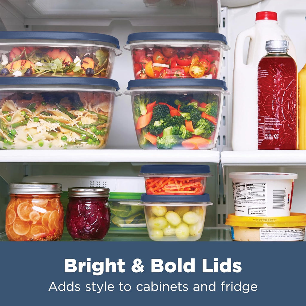 Rubbermaid Easy Find Lids® Food Storage Containers - 26-Piece Set with Vented Lids, Blue