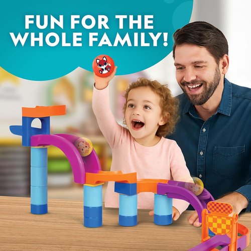National Geographic Kids Jumbo Marble Run - 35-Piece Buildable Ball Drop Toy for Toddlers & Preschoolers