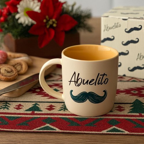 Triple Gifffted Abuelito Coffee Mug in Spanish, Latino World Best Grandpa, El Mejor Abuelo, Fathers Gifts, Grandparents Day, Regalo Dia Del Padre, Navidad, Birthday Christmas Taza Abuelos, V2, 13 Oz