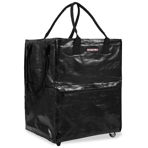 WORKPRO Large Rolling Grocery Bag, 36-Gallon Tote with 5 Wheels, 110 lbs Capacity, Dual Carry, Wide Zipper & Extra Storage for Shopping, Laundry & Moving