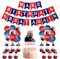 Make Birthdays Great Again Party Decorations Kit - Red & Blue Balloons, Banner & Cake Toppers for Patriotic Themes
