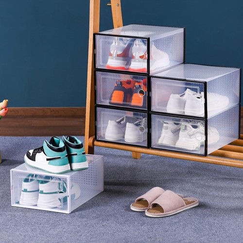 Sxett 6PCS transparent shoebox for easy storage shoes odorless environmentally friendly particles plastic