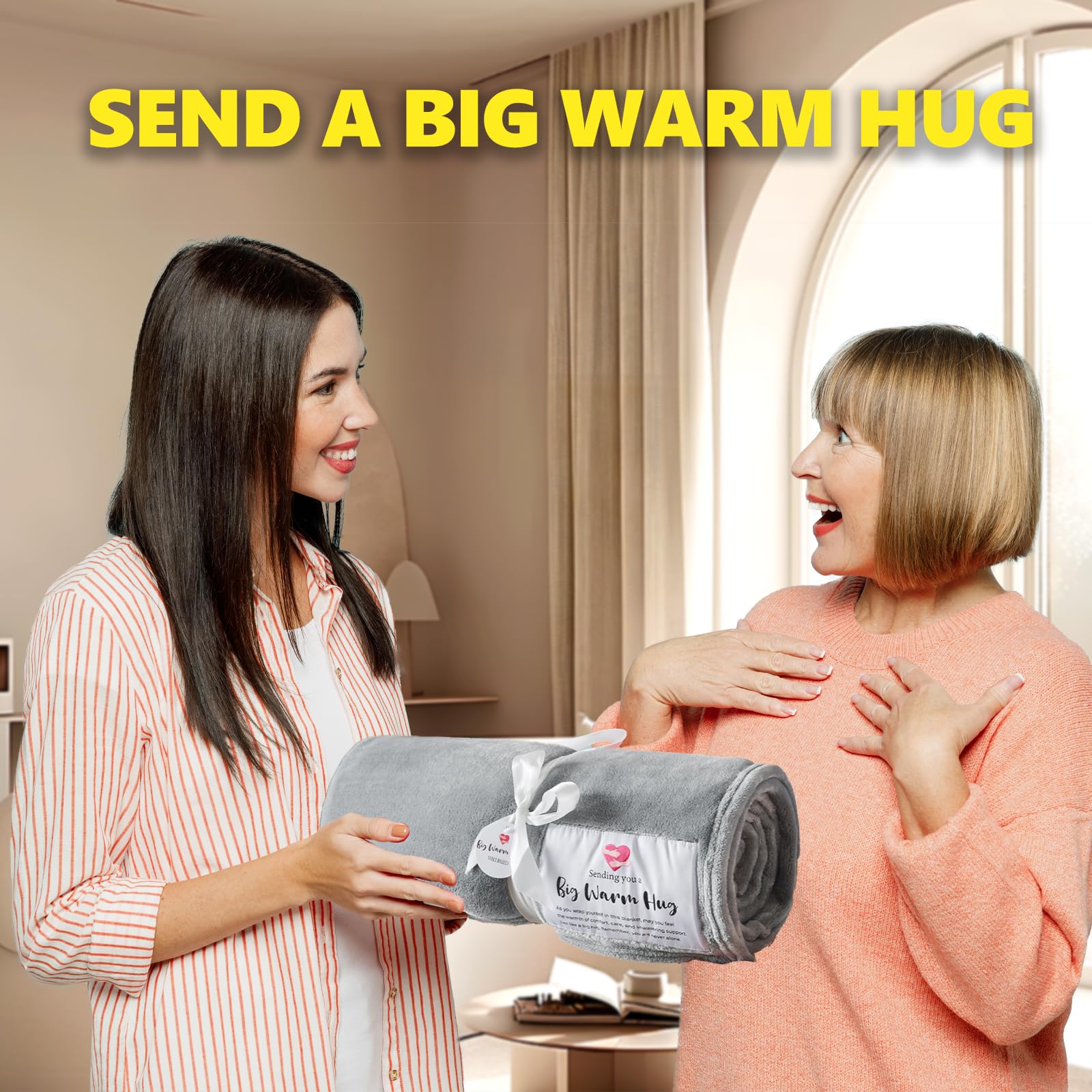 WECURATED Get Well Healing Blanket, Gray, 50"x65"
