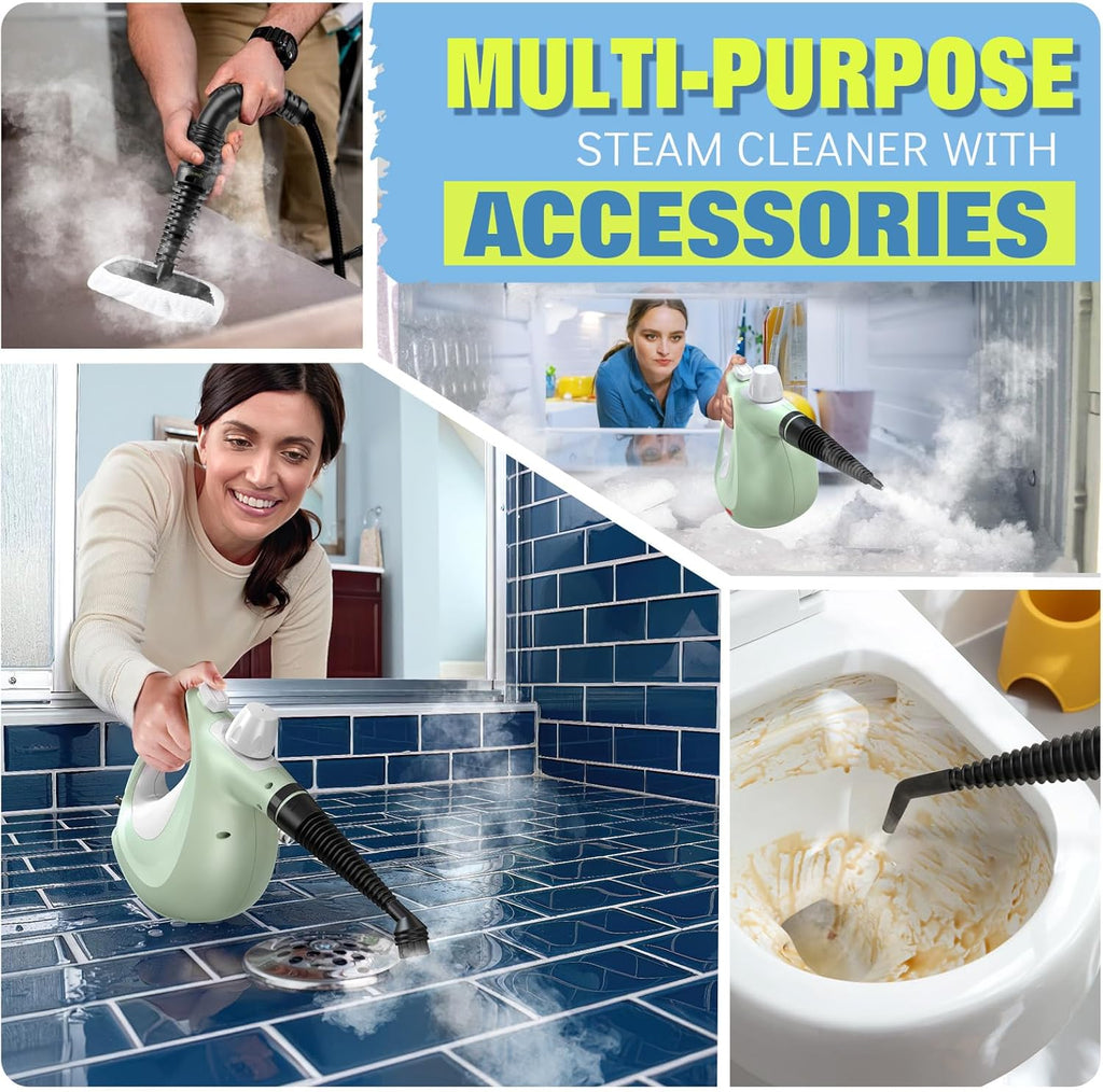Steam Cleaner, Powerful Pressurized Handheld Steam Cleaner for Home with 11-Pc Set – Chemical-Free Multi-Surface Steamer for Effective Cleaning, Perfect for Furniture, Upholstery, Grout, Couch & Car