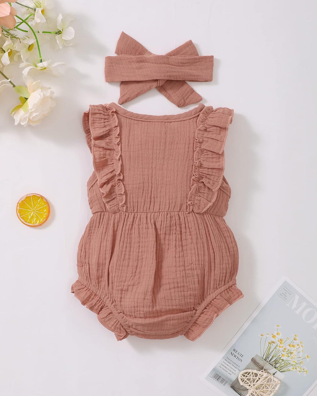 Renotemy Newborn Baby Girl Romper - Summer Short Sleeve Jumpsuit | Cute & Comfortable Outfit