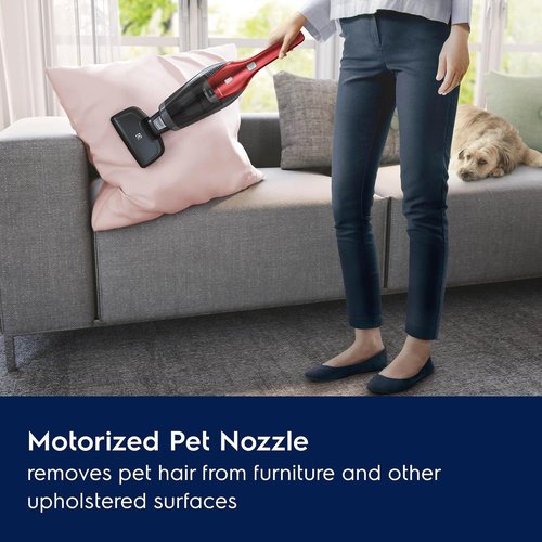 Electrolux Ergorapido Pet Cordless Vacuum Cleaner - 2-in-1 Design with Motorized Nozzle | 48-Minute Run Time, Chili Red