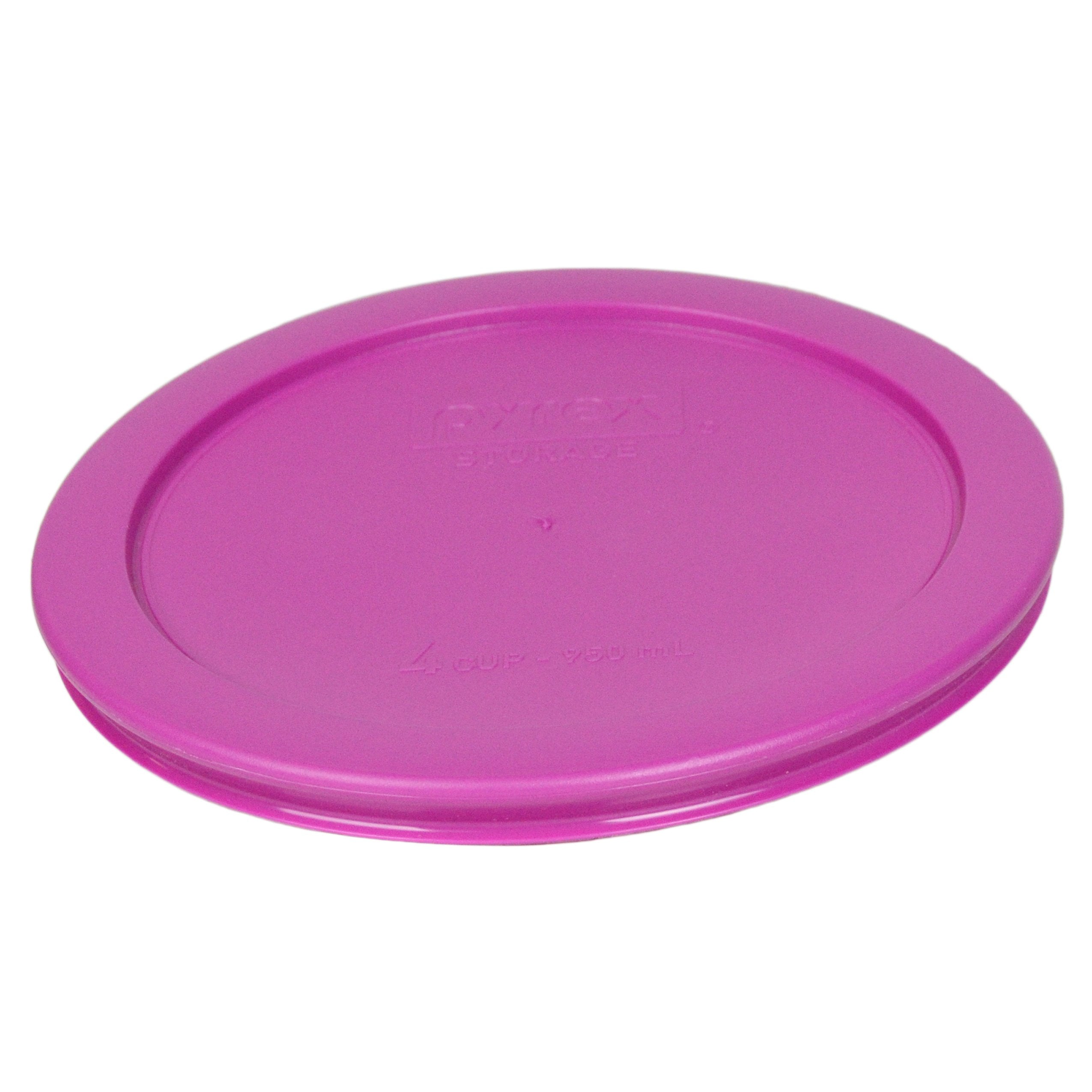 Pyrex 7201-PC 4 Cup Pink Food Storage Replacement Lids (2-Pack) - Made in USA