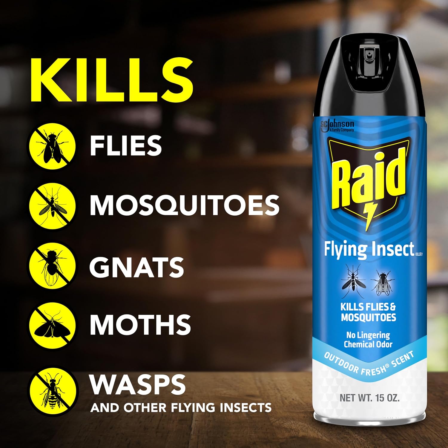 Raid Flying Insect Killer - Mosquito & Fly Control with Fresh Scent | 15 Ounce (Pack of 6)
