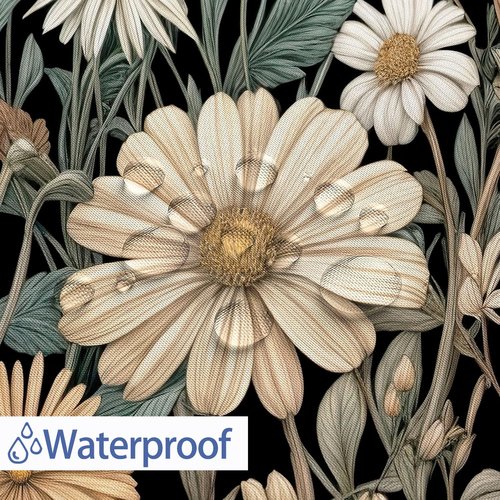 Vintage Boho Floral Shower Curtain, Cute Retro Bohemian Flower Botanical Aesthetic Decorative Shower Curtain Set with Hooks, Unique Dark Wildflower Rustic Farmhouse Shower Curtains for Bathroom 72X72