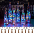 Skiennix Wine Bottle Lights - 10 Pack 20 LED Waterproof Cork Twinkle Lights | Silver Wire Mini Fairy Lights for DIY Party Décor