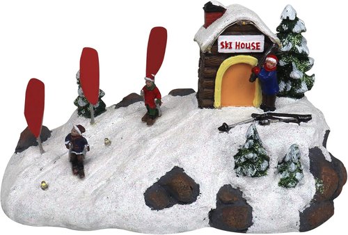 Christmas Village | Pre-Lit Ski Down The Mountain Tabletop Decoration - Perfect Holiday Centerpiece