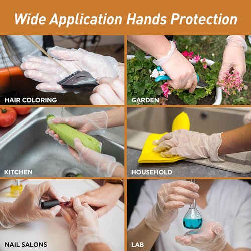 Med PRIDE Vinyl Gloves - Medium Box of 100 | 4.3 Mil Thick, Powder-Free, Heavy Duty for Healthcare & Food Handling