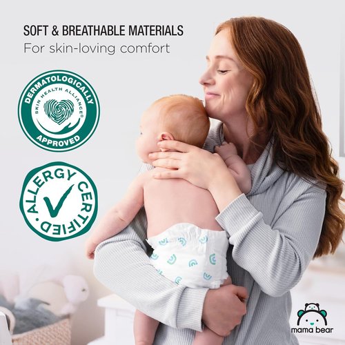 Mama Bear - Gentle Touch Diapers, Size 5 | 132 Count (4 Packs of 33) - Soft & Hypoallergenic