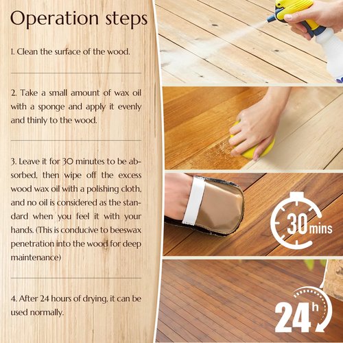Wood Finishing Wax for Furniture - 100% Natural Chalk Paint Wax for Sealing & Protecting Painted and Raw Wood Surfaces, Wooden Floors & More - Clear Protective Finish, 3.5 Oz (Includes Tools)