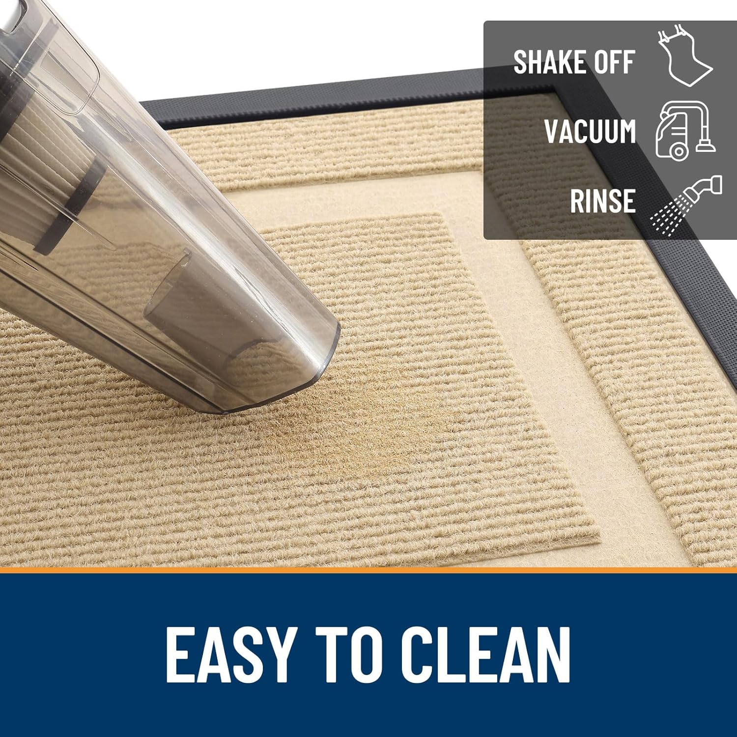 OLANLY Waterproof Front Door Mat | All-Season Indoor Outdoor Doormat, Easy Clean, 23.5"x15.5", Beige