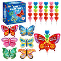 SpringFlower 30 Pack Valentines Day Cards for Kids School with Stacking Heart Pencils, Valentines Day Gifts Exchange for Kids Boys Girls, Valentines Party Favors Prizes Set for Kids