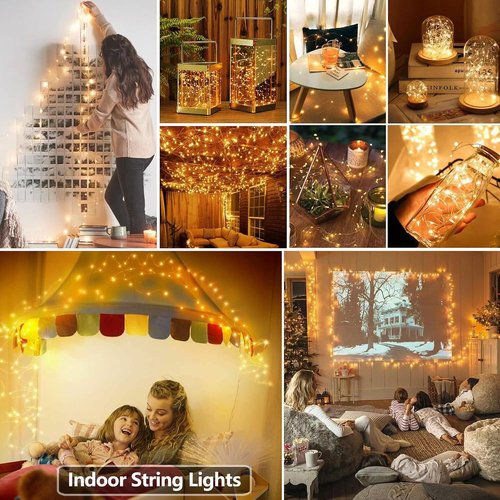 Joomer LED Fairy Lights - 16FT Battery Operated Starry String Lights with Timer | 2 Pack Warm White