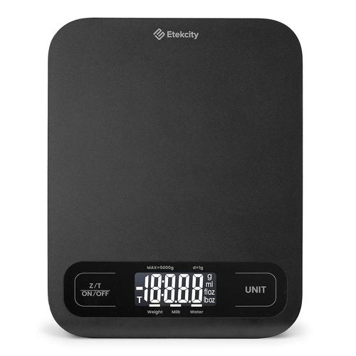 Etekcity Digital Kitchen Scale - Accurate Weighing for Cooking & Meal Prep | Large Matte Black Design