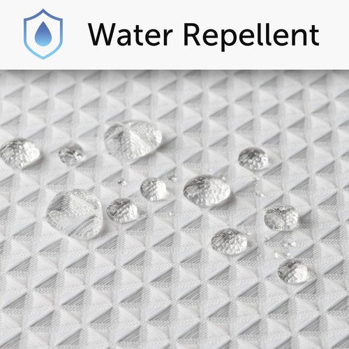 Creative Scents Fabric White Shower Curtain for Bathroom - 60" x 72" Spa, Hotel Luxury Matt Waffle Weave Square Design, Water Repellent, 230 GSM Weighty Cloth, for Decorative Bathroom Curtains