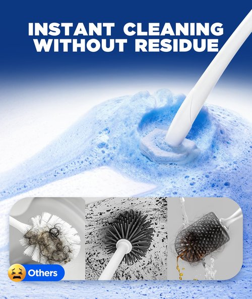62 Count Toilet Wand Refills For Clorox Wand, 3-Layer Brush Heads with Upgraded Toilet Bowl Cleaners For 99.9% Stains Removal