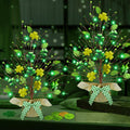 2 Pack 21 Inch St. Patrick's Day Decorations Lighted St. Patricks Day Trees Tabletop Battery Operated Shamrocks Shaped Berries Artificial Tree Irish Decorations Home Table Bedroom Indoor Party Decor