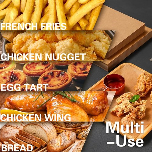 CHEFMAN Air Fryer Liners - Disposable Unbleached Parchment Paper, 200 PCS Square Non-Stick Baking Sheets