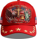 250th Anniversary USA Hat - Eagle Liberty Cross Design | Adjustable Baseball Cap for Men & Women