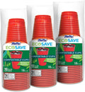 Hefty EcoSave Compostable Party Cups - Red 18 oz | 16 Count (Pack of 3) for Eco-Friendly Gatherings