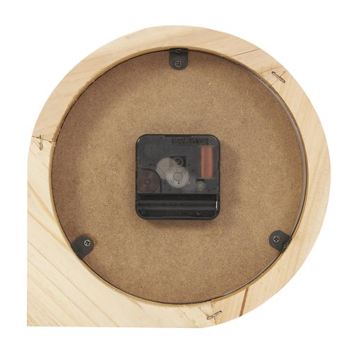 Deco 79 Wood Decorative Clock Round Abstract Mantel Clock, Tabletop Clock 8" x 2" x 8", Light Brown