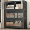 150GAL Extra Large Storage Bins by [Brand Name] - Stackable, Collapsible with Wheels | 3-Pack Black