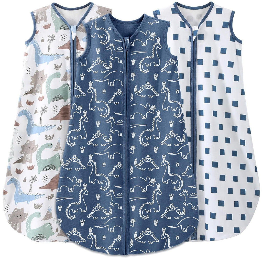 Yoofoss Baby Sleep Sack - 100% Organic Cotton Wearable Blanket | 2-Way Zipper, 0.5 TOG, 3 Pack (18-24 Months)