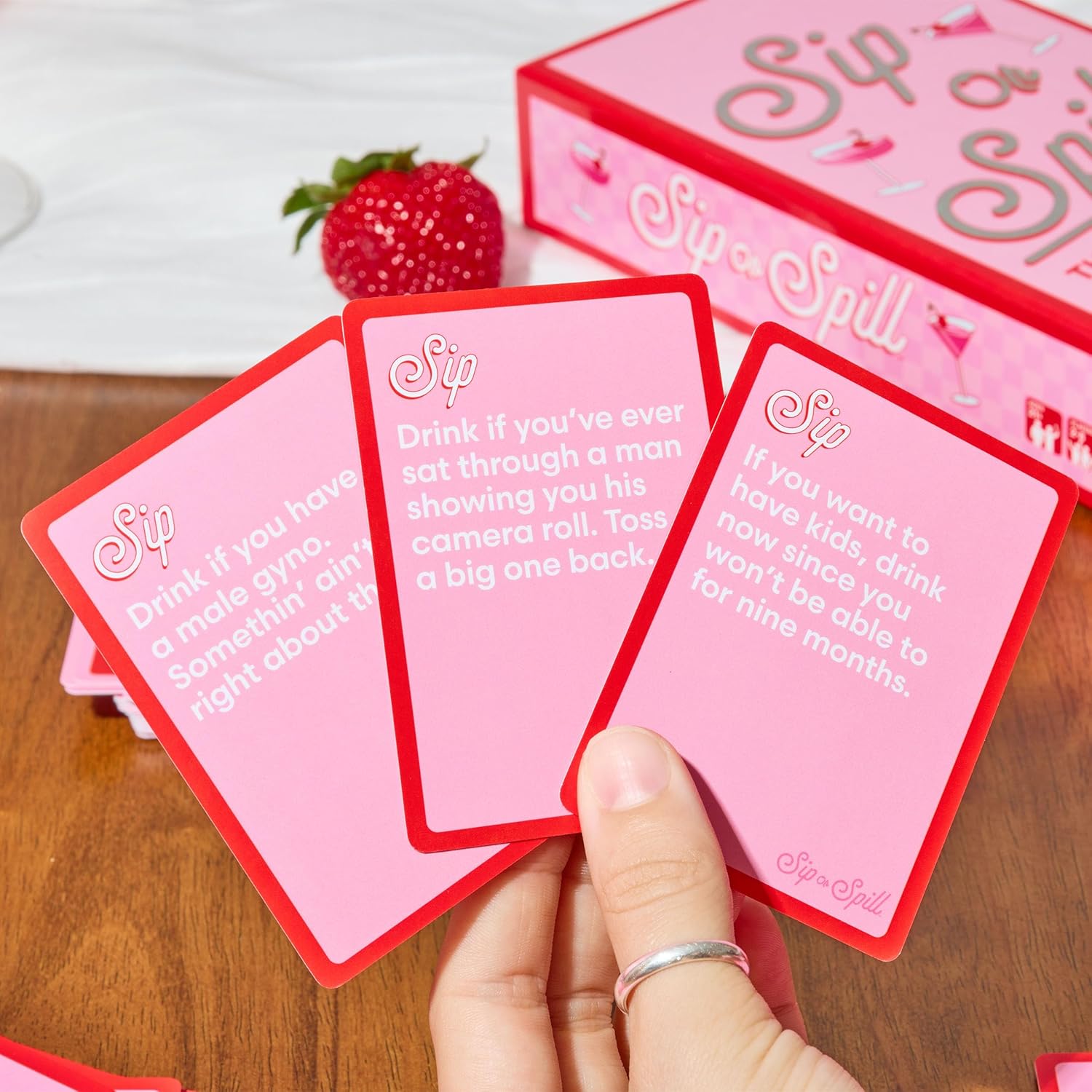 Sip or Spill | Fun Party Drinking Game for Adults - 200 Cards & Instructions Included