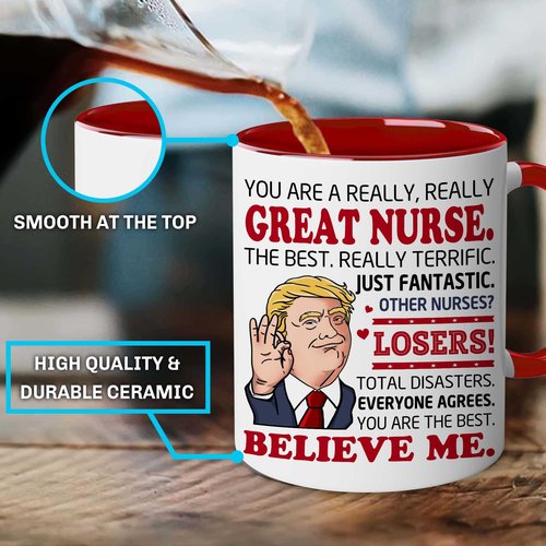 BECHUSKY Mugs For Nurses - Gifts For Nurse - Best Nurse Ever - Nurses Coffee Mug - Nursing Graduation Gift - Unique Mothers Day Birthday Gift For Women - Present For Women, Man