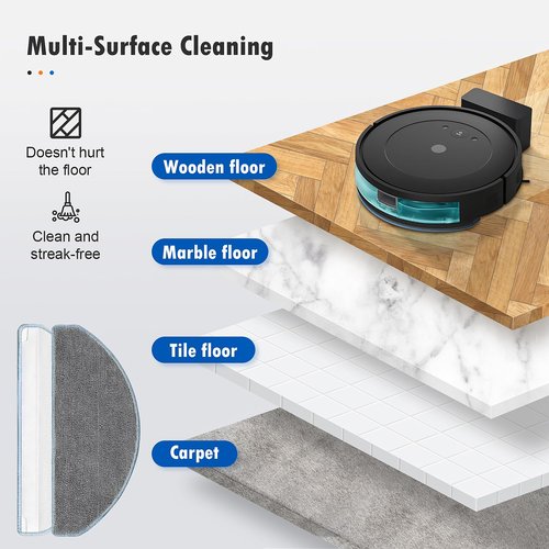 6 Pack Mop Replacement for iRobot Roomba Combo Essential Robot Vacuum & Mop Y0140 / Y0110 / Q011 / Q012 / Q052/ Roomba 104 / Roomba 105 Combo, Microfiber Washable Mopping Pads