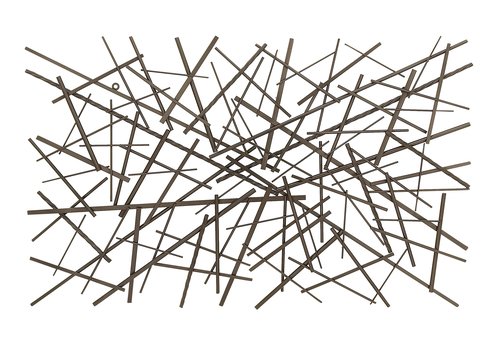 Deco 79 Metal Geometric Home Wall Decor Overlapping Lines Wall Sculpture, Wall Art 48" x 2" x 30", Dark Gray