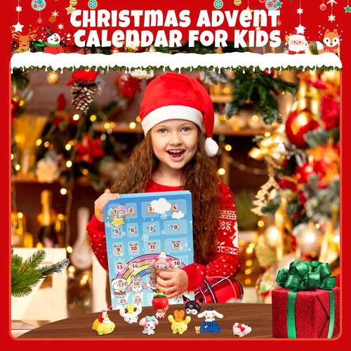 KIEAL Advent Calendar 2025, 24 Days Christmas Advent Calendar with 24 Anime Figures for Kids Teen Girls Adults, Surprise Christmas Countdown Calendar Toys for Ages 3 & up
