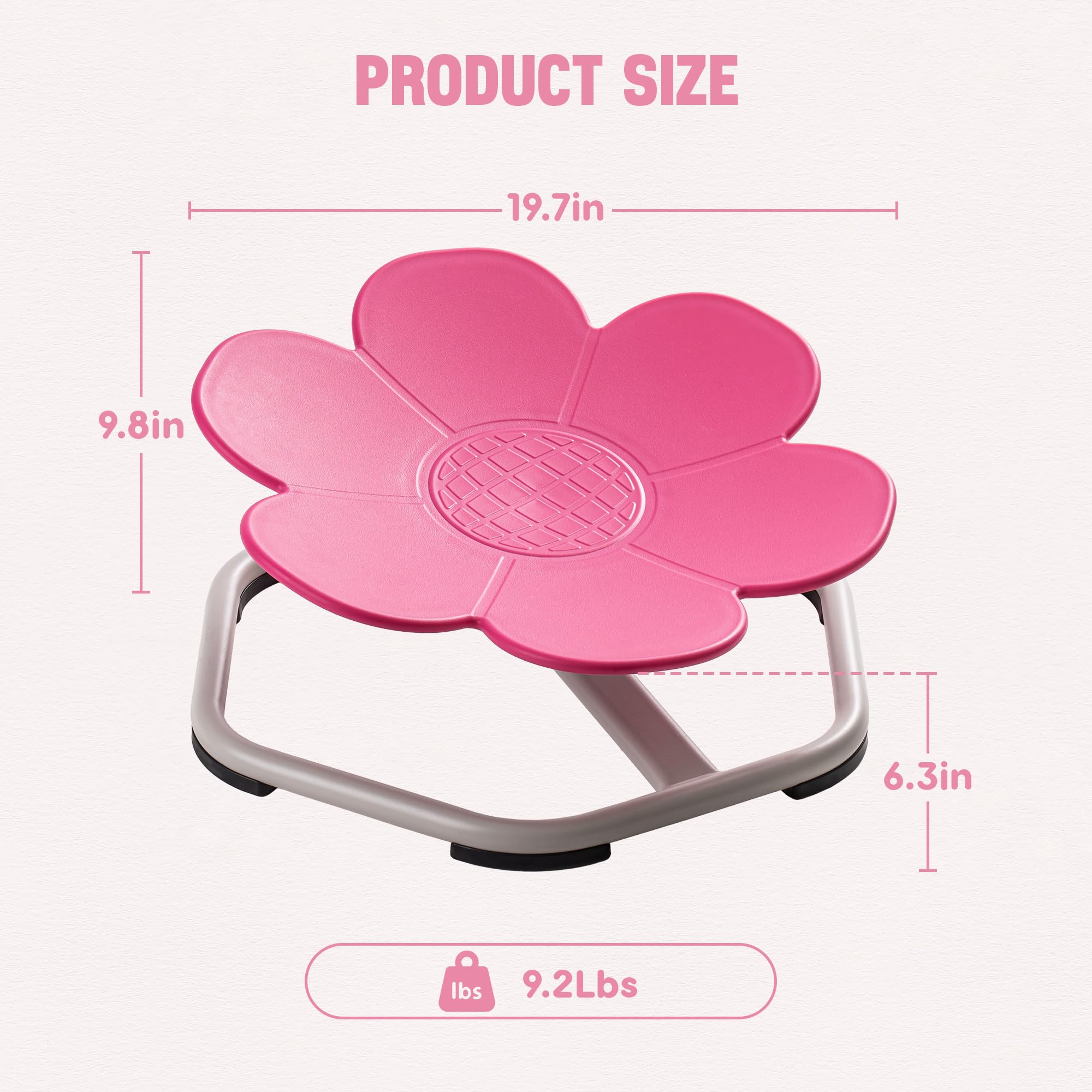 ROBOTIME Kids Sensory Swivel Chair, Autism Spinning Chair for Kids Sensory with Non-Slip Design, Training Body Coordination, No Assembly (Pink)